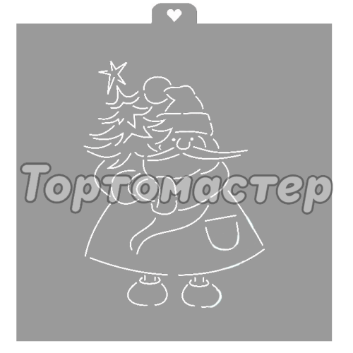 Трафарет кулинарный LUBIMOVA Дед мороз с новогодней елкой LC-00006444