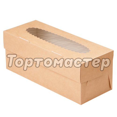 Коробка на 3 капкейка с окошком Крафт/Белая ECO MUF 3, OSQ MUF 3