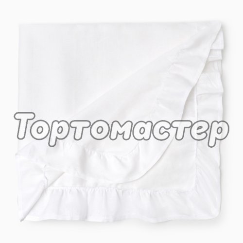 Скатерть для стола Лён Белая с рюшами 150х116 см 10300809