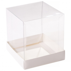 Коробка для торта с прозрачной крышкой 18х18х16 см ку-695