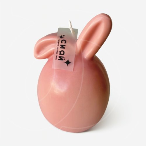 Свеча интерьерная "Пасхальное яйцо-кролик розовое" 