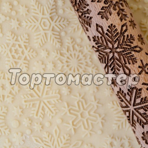 Скалка деревянная узорная LUBIMOVA «Красивые снежинки» LC-00008518