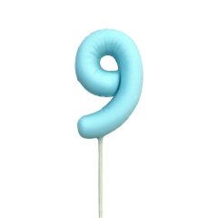 Фигурка из шоколадной глазури "Воздушный шарик голубой цифра 9" ФГ174(голубой9)	